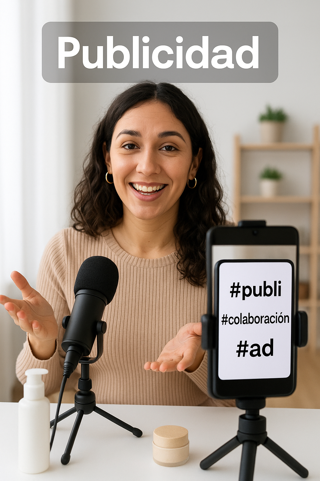 Spanish influencer posting a paid collaboration with visible disclosure label “Publicidad” on social media
