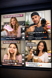 Influencer UGC content created for a dropshipping ecommerce brand on TikTok and Instagram