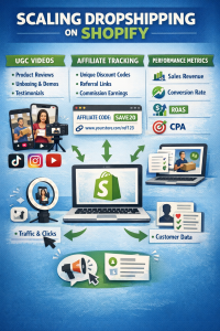 UGC content and affiliate tracking system for Shopify dropshipping growth