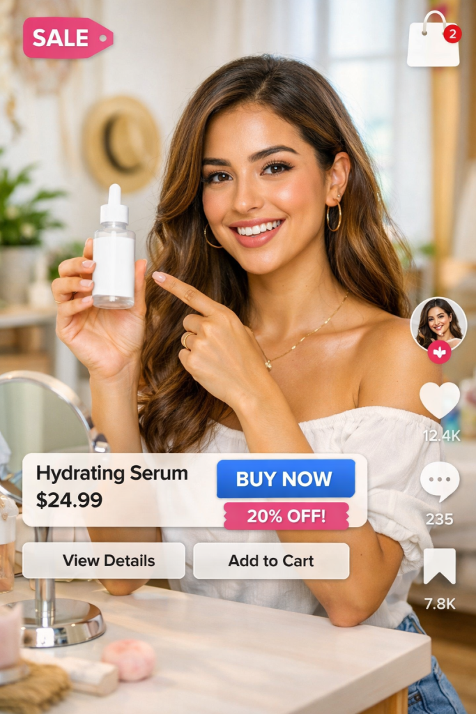 Spanish TikTok creator promoting a product