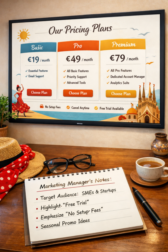 Micro influencer pricing chart Spain