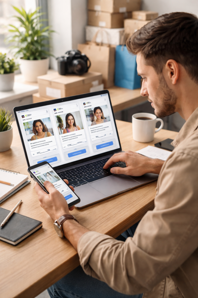 ecommerce brand sending influencer outreach message to creators